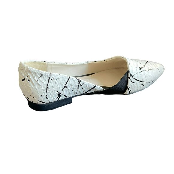 NEW GERRY WEBER WOMEN LEATHER SHOES FLAT WHITE/BLACK ABSTRACT PATTERN SZ 3.5UK - Picture 2 of 11